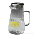 custom ribbed transparent Heat-resistant glass tea pot